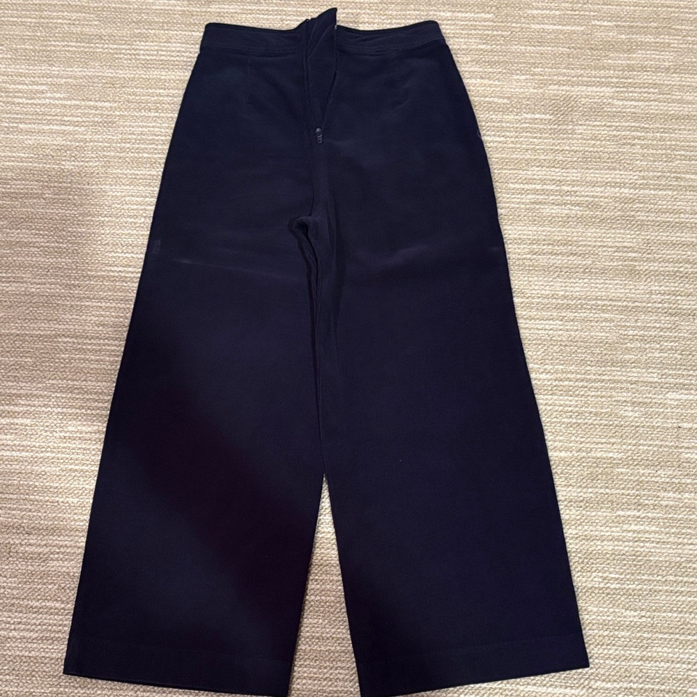Wide Leg deep blue corduroy ankle length pants